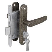 Замок врезной цилиндровый с защёлкой в комплекте с ручкой ЗВ4-3.03 (бронза), 4 кл.