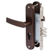 Корпус врезного замка с защёлкой в комплекте с ручкой ЗВ4-31/55 (медный антик) /78930/