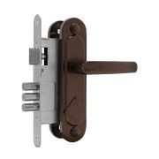 Замок врезной сувальдный с защёлкой в комплекте с ручкой ЗВ9.1-01 (медь), 3 кл.