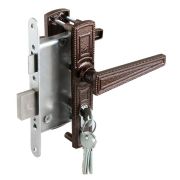 Замок врезной цилиндровый с защёлкой в комплекте с ручкой ЗВ4-3.01 (медь), 4 кл.