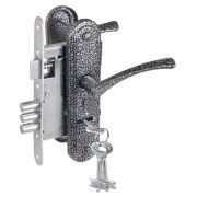 Замок врезной сувальдный с защёлкой в комплекте с ручкой ЗВ9-4-2 (серебро), 3кл.