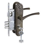 Замок врезной сувальдный с защёлкой в комплекте с ручкой ЗВ9-4-2 (бронза), 3кл.