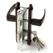 Замок врезной цилиндровый с защёлкой в комплекте с ручкой ЗВ4-3.05 (медь), 4 кл.