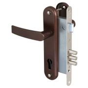 Корпус врезного замка с защёлкой в комплекте с ручкой ЗВ4-3 (медный антик) /78103/