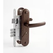 Замок врезной сувальдный с защёлкой в комплекте с ручкой ЗВ9.1-02 (бронза), 3 кл.