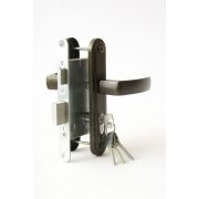 Замок врезной цилиндровый с защёлкой в комплекте с ручкой ЗВ4-3.05 (бронза), 4 кл.