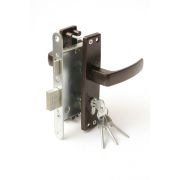 Замок врезной цилиндровый с защёлкой в комплекте с ручкой ЗВ4-3.04 (медь), 4 кл.