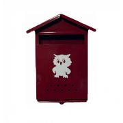 Ящик «Домик» (порошковое покрытие) с замком защелка, вишневый