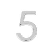 Цифра «5» самоклеящаяся ABS (50х37) (FUARO) CP хром
