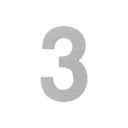 Цифра «3» самоклеящаяся SS304 (50х30) (FUARO) SSC сатинированный хром