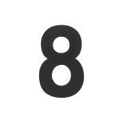 Цифра «8» самоклеящаяся SS304 (50х30) (FUARO) BL черный