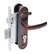 Замок врезной цилиндровый с защёлкой в комплекте с ручкой ЗВ4.2-08 (медь антик), 4 кл.