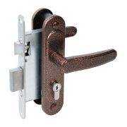 Замок врезной цилиндровый с защёлкой в комплекте с ручкой ЗВ4-3/03 (медь антик), 4 кл.