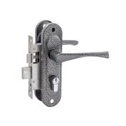 Замок врезной цилиндровый с защёлкой в комплекте с ручкой ЗВ4-50.01 (серебро), 5 кл.