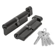 Цилиндровый механизм (200 ZM/120) 2000ZM Knob 120 (55+10+55) BL-24 черный 5Key с вертушкой