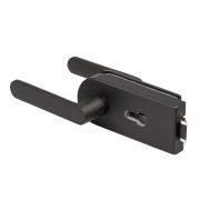 Комплект: замок+ручка для стеклянной двери Space.GL.LPZ BL черный