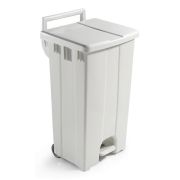 Контейнер для мусора TTS белый, 90 л, с педалью Артикул: 00005670