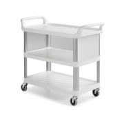 Сервисная тележка TTS Shelf B3700 - с тремя полками, с алюминиевыми стойками и закрывающимися верхними стенками, белая Артикул: 0F0B3700W