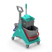 Уборочная тележка TTS Nickita Wiz, отжим Wiz, боковая ручка, двухведерная, зеленая база Артикул: 00086162VE