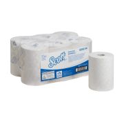 Бумажные полотенца Kimberly-Clark в рулонах Scott® Essential SlimRoll белые однослойные (6 рулонов х 190 метров) Артикул: 6695