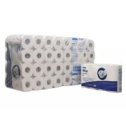 Туалетная бумага Kimberly-Clark в стандартных рулонах Kleenex 350 двухслойная с логотипом (64 рулона х 42 метра) Артикул: 8442