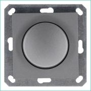 Светорегулятор поворотно-нажимной (диммер) LED 30-400Вт 1gang 2way механизм алюм. Jasmart G4012S