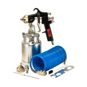 FUBAG Набор пневмоинструмента Basic S1000 3 предмета карт. коробка (Краскораспылитель с нижним бачком 1 л, спиральный шланг 5 м, дополнительного сопло 2 мм с воздушной головкой и иглой)