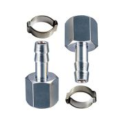 FUBAG Переходник 1/4 дюйма F на елочку 6мм с обжимным кольцом 9Х11мм, блистер 2 шт