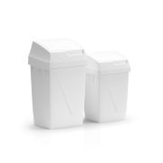 Мусорное ведро с крышкой TTS Lindy Swing, белое, 25 л, набор этикеток для раздельного сбора мусора Артикул: 00005800W