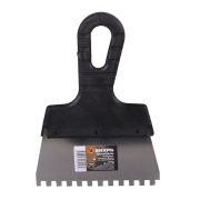 Шпатель ВИХРЬ 6х6 мм, зубчатый, нержавейка, пластик, 150мм