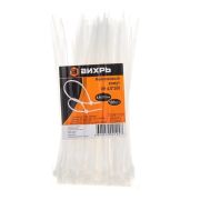 Хомуты нейлоновые (стяжки) белые 100 шт. Вихрь 4,8*200 Б
