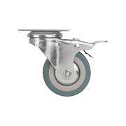 Опора колесная со стопором и площадкой WL/B-60R/50 kg (brake) резина