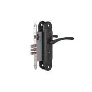 Замок врезной сувальдный с защёлкой в комплекте с ручкой ЗВ9.009/17 (серебро), 4 кл.