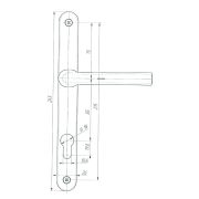 Ручка дверная на планке РФ1-85.25 (85 мм) черный матовый
