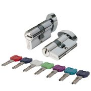 Цилиндровый механизм MaxPro7002Knob60mm(25+10+25) SSC сатин.хром 7key с вертушкой