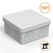 Коробка распределительная 60-0210 для прямого монтажа двухкомпонентная безгалогенная (HF) 80х80х40 (1 шт/уп) Промрукав