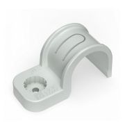 Крепеж-скоба пластиковая односторонняя для прямого монтажа серая в п/э д25 (50шт/уп) Промрукав