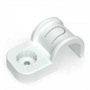 Крепеж-скоба пластиковая односторонняя для прямого монтажа серая в п/э д20 (50шт/уп) Промрукав