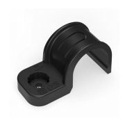 Крепеж-скоба пластиковая односторонняя для прямого монтажа черная в п/э д25 (50шт/уп) Промрукав
