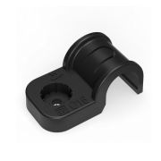 Крепеж-скоба пластиковая односторонняя для прямого монтажа черная в п/э д16 (50шт/уп) Промрукав