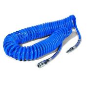 Шланг спиральный синий с быстросъемными соединениями 5*8мм, 5м