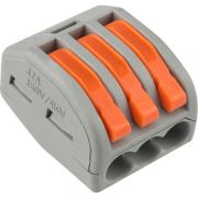 Клемма строительно-монтажная СМК 222-413 3-проводная 0.08-2.5/4кв.мм сер. (уп.50шт) Rexant 07-5253-4