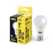 Лампа светодиодная 9Вт A60 грушевидная 4000К нейтр. бел. E27 810лм 230-240В IEK LLE-A60-9-230-40-E27