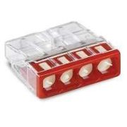 Клемма 4-х проводная 4х(0.5-2.5мм) для распред. коробки (с контактн. пастой «Alu-Plus») WAGO 2273-244